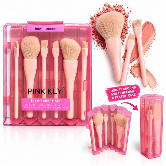 Mini brochas Pinky Key para rostro y mejillas