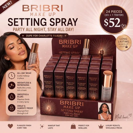 24PCS DISPLAY BRIBRI BEAUTY INSPO CHARLOTTE TILBURY MAKE-UP SETTING SPRAY 1174
