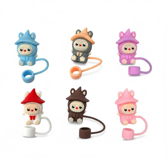 12PCS PACK MONSTER COLORFUL TUMBLER STRAW TOPPERS 24PCS TOTAL