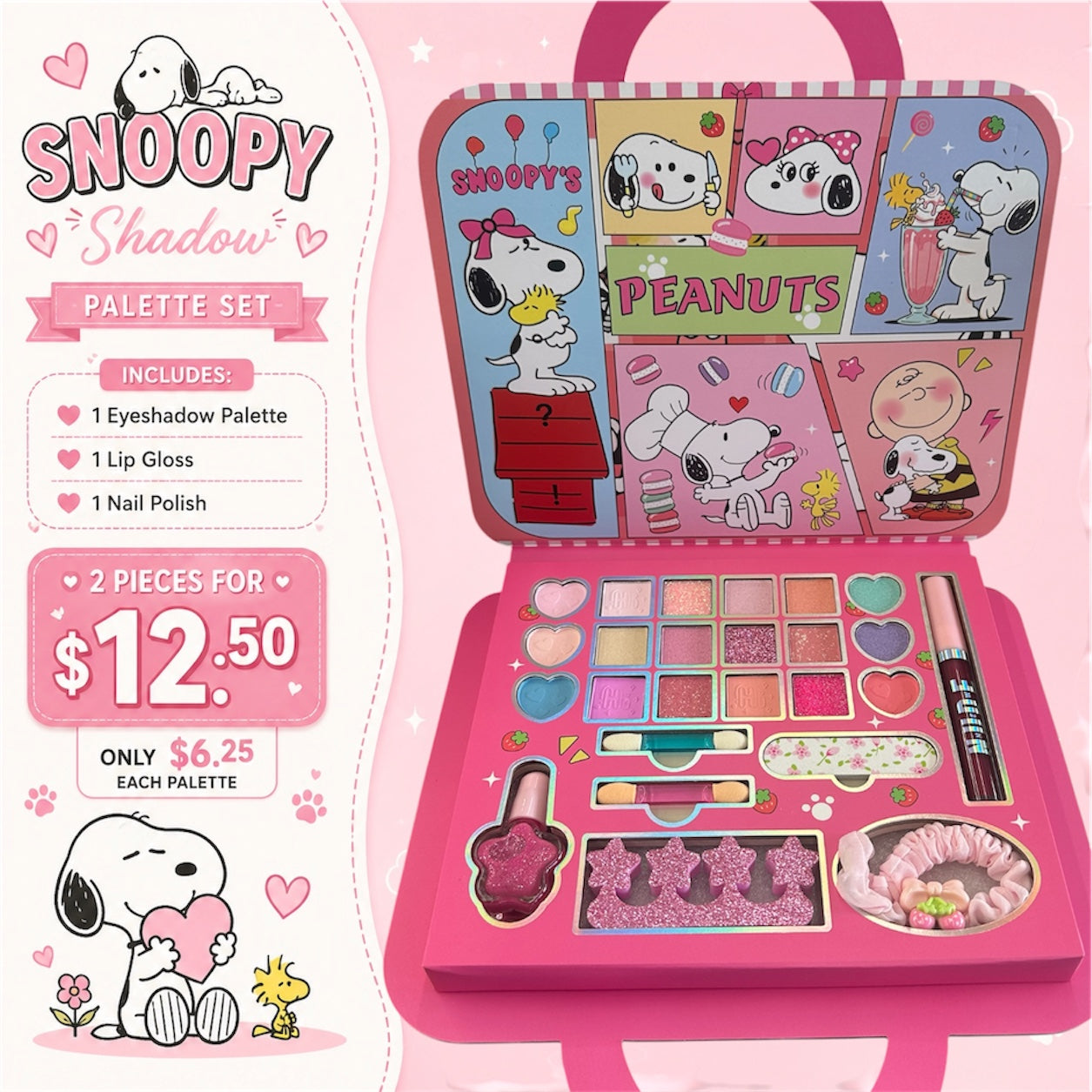 2PCS WHITE DOG  KIDS DUO KIT  MAKE UP KIT TZ-006