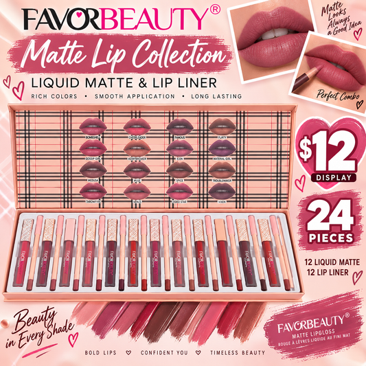 1PCS FAVOR BEAUTY B&B LIPSTICK & LIPLINER DUO SET LG3635
