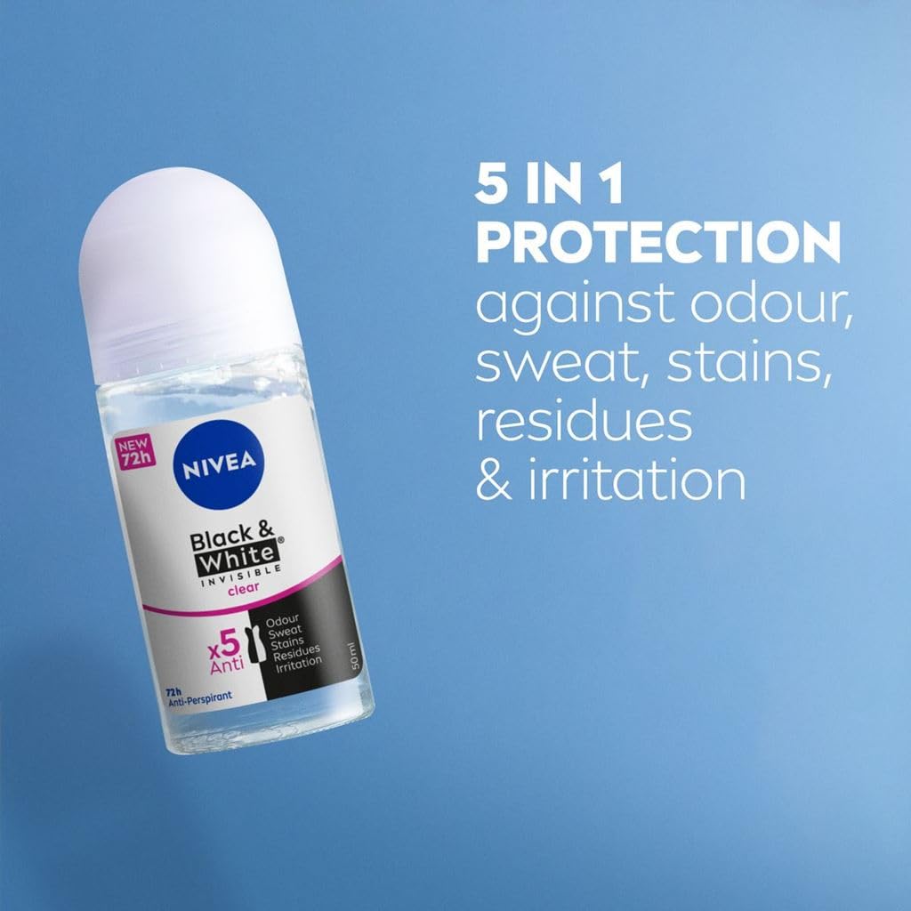 NIVEA BLACK AND WHITE INVISIBLE CLEAR 6PCS PACK