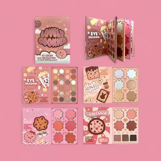 2PC SET COCO URBANO SWEET TIME 43 COLOR EYE SHADOW PALETTE 2072