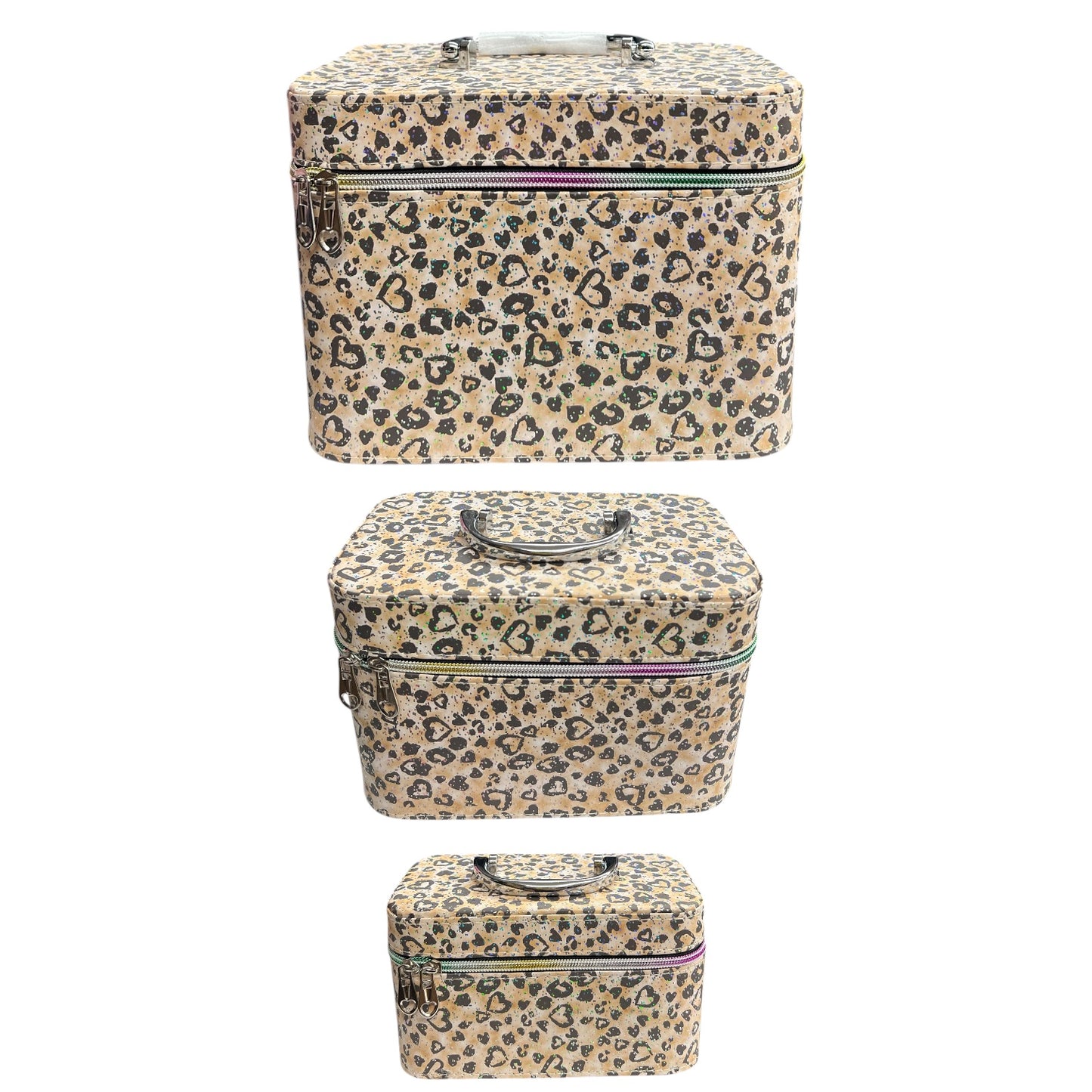 CHEETAH XO’s 3 PCS CARRY ON MAKEUP BOX#FB07