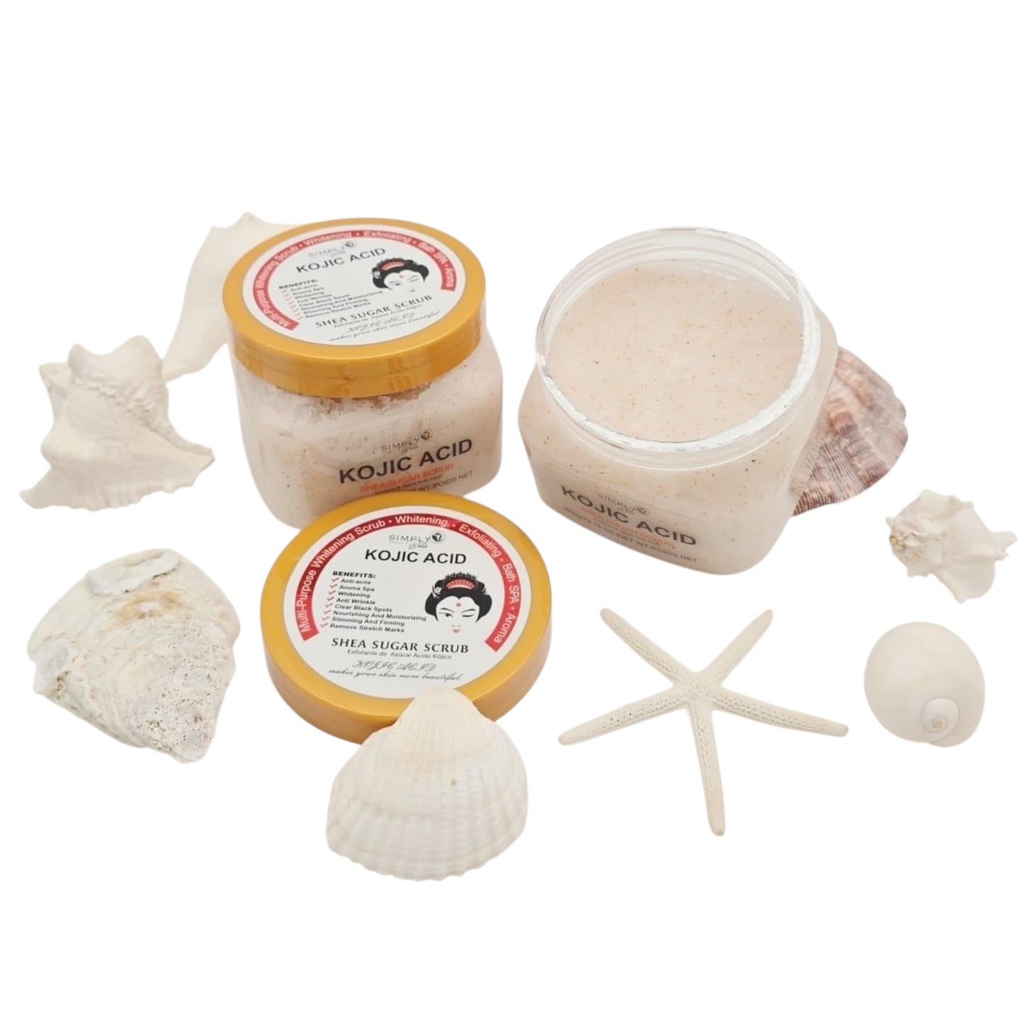 3PCS SIMPLY BELLA KOJIC ACID SHEA SUGAR SCRUB SIB1001