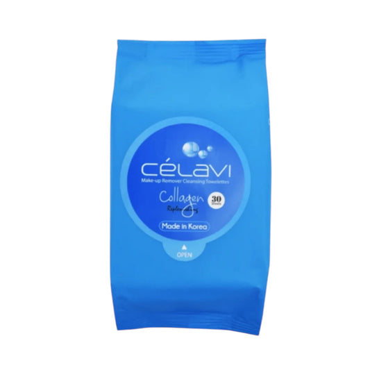 6PCS DISPLAY CELAVI COLLAGEN MAKE-UP REMOVER CLEANSING TOWELETTES MT002