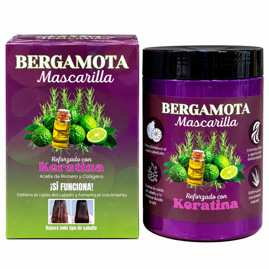 Mascarilla de bergamota reforzada con queratina y romero