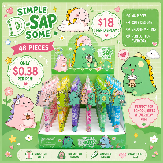 48PCS DISPLAY CUTE DINOSAUR PENS GP-80060