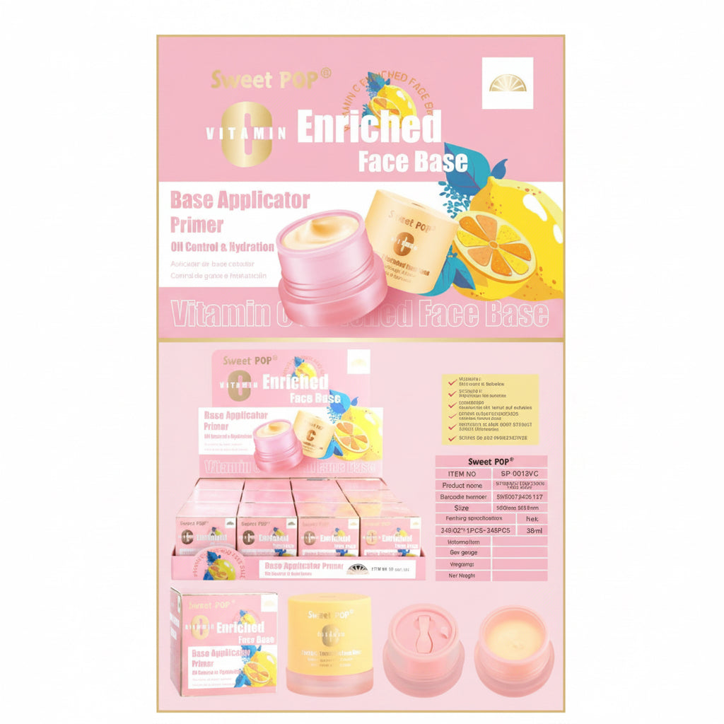 12PCS DISPLAY SWEET POP VITAMIN C ENRICHED FACE BASE 8127