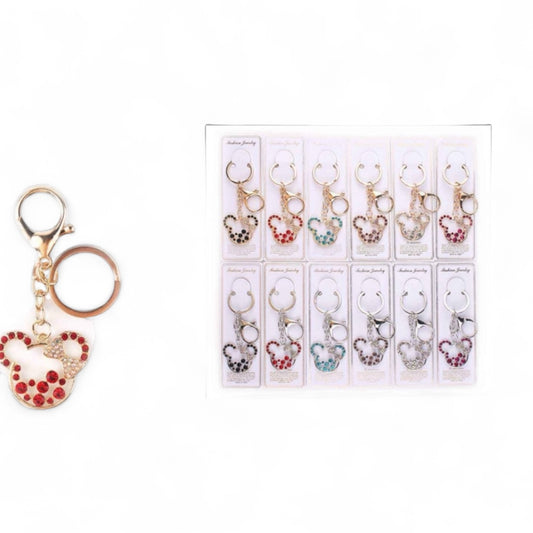 12PCS PACK MOUSE BLING BLING KEYCHAINS KBC -0526