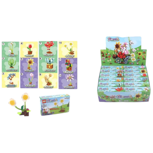 12PCS DISPLAY NOVELTY LEGO FLOWER KNV-9869