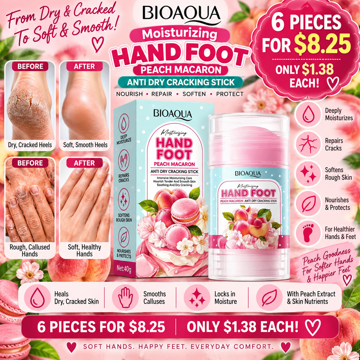 6PCS BIOAQUA PEACH MACARON HAND AND FOOT STICK
