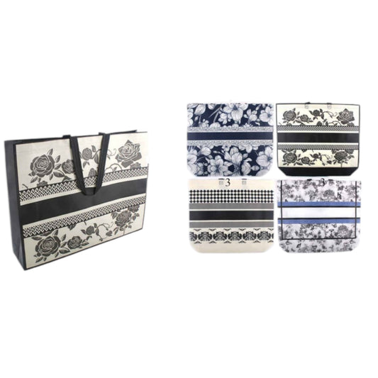 12PCS PACK BLACK PLASTIC BIG BAGS FLOWER 1475