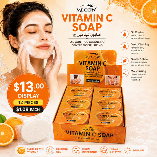 12PCS DISPLAY MECOW VITAMIN C SOAP HS1425