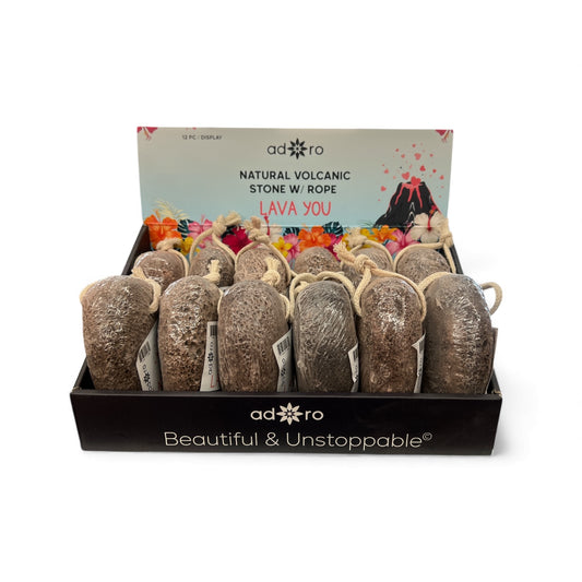 12PCS NATURAL VOLCANIC STONE W/ ROPE 11080