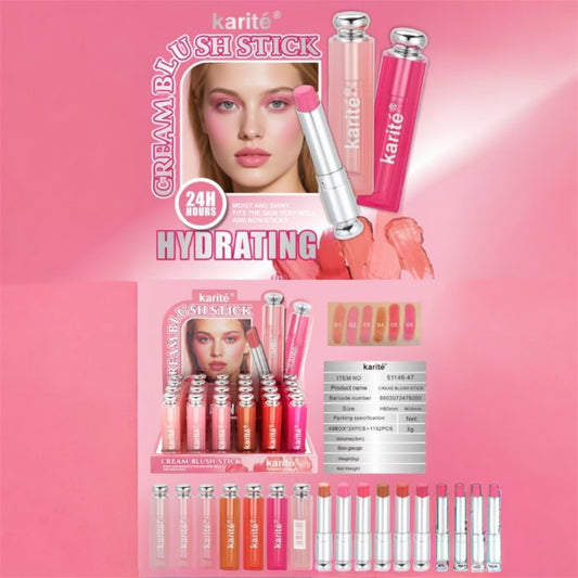 24PCS DISPLAY KARITE CREAM BLUSH STICK 24HOURS 51146-47