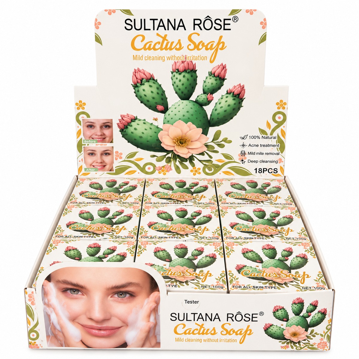 Jabón de cactus de rosa sultana