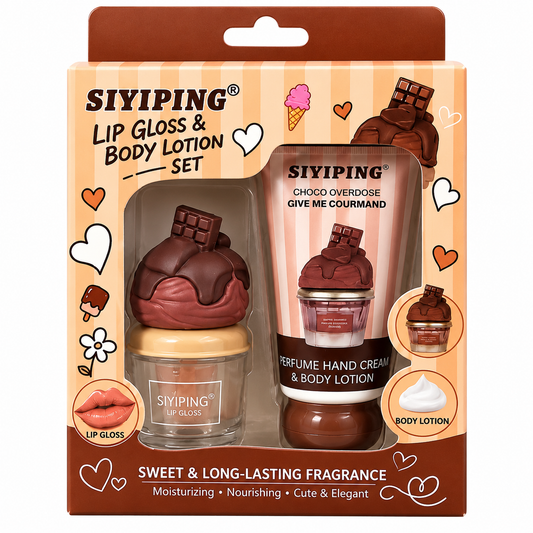 Siyiping Choco Overdose Lipgloss & Body Lotion Set