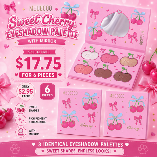 6 PCS DISPLAY MEDECOO CHERRY EYESHADOW PALETTE YY-261204