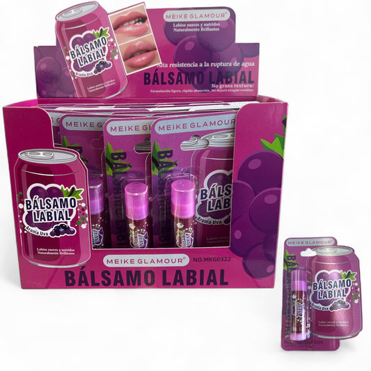 24PCS DISPLAY MEIKE GLAMOUR GRAPE SODA LIP BALM MKG0322