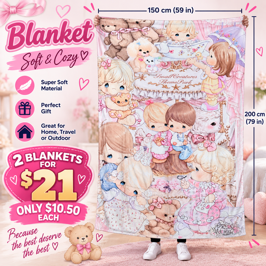 2PCS PRECIOUS MOMENTS BLANKET D-36