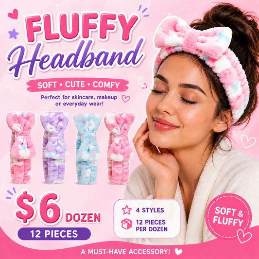 12PCS PACK FLUFFY HEADBAND MHB4