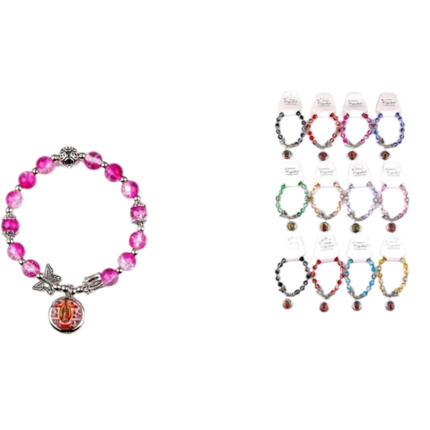 12PCS PACK VIRGIN MARY WITH BUTTERFLY BRACELET YBT-5500R10