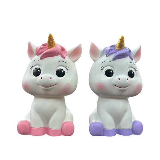2PCS PINK & PURPLE UNICORN 🦄 PIGGY BACK A&B PY-0005