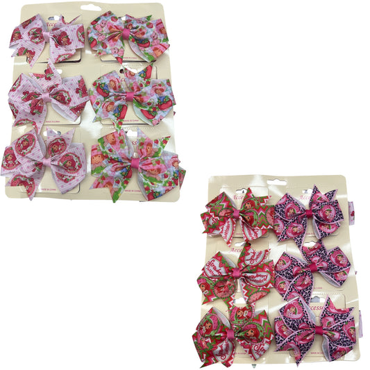 PRETTY IN PINK GIRL HAIR BOWS 12PCS PACK
