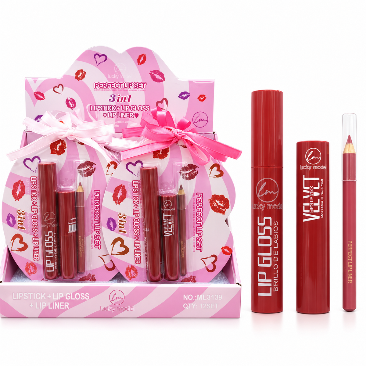 Lucky Model  Kiss 3 IN 1 Lip Kit