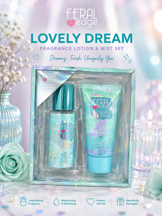2 PCS AQUA FERAL EDGE FRAGRANCE LOTION & MIST LOVELY DREAM FEF-001S