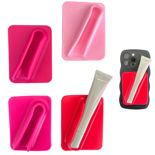 12PCS PACK PINKY TONES SILICONE ADHESIVE PHONE LIPGLOSS HOLDER