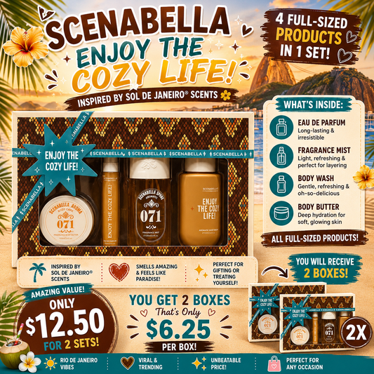 2 SETS SCENABELLA ENJOY THE COZY LIFE BODY CARE SC1080