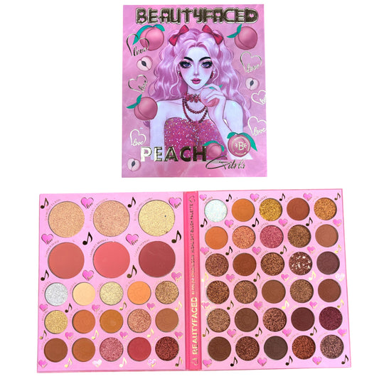 2PCS BEAUTYFACED PEACH 51 COLOR EYESHADOW/ BLUSH/ HIGHLIGHT PALETTE #2056