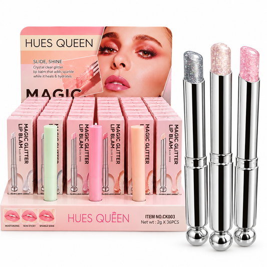 Bálsamo labial con purpurina mágica Hues Queen