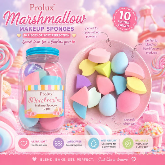 4 PACK PROLUX MARSHMALLOW 10PCS  MAKEUP SPONGES K-890
