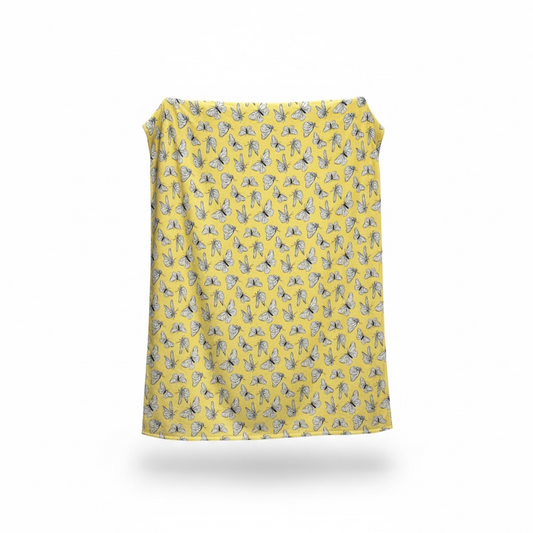 1PCS SOFT YELLOW BLANKET WITH BUTTERFLY