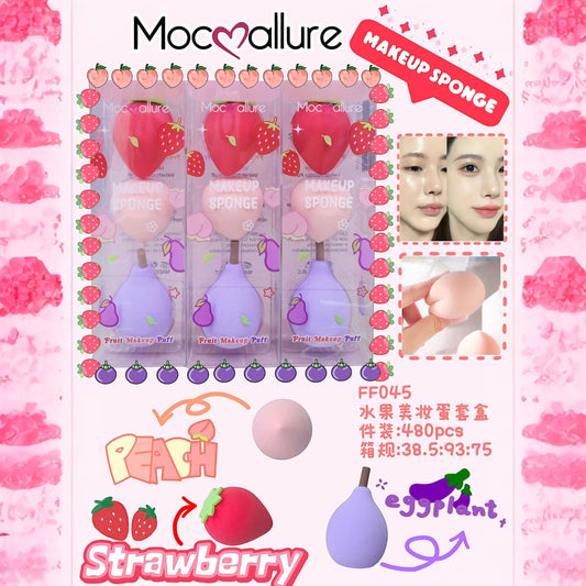 12PCS PACK MOC❤️ALLURE FRUIT BEAUTY BLENDER SET FF045