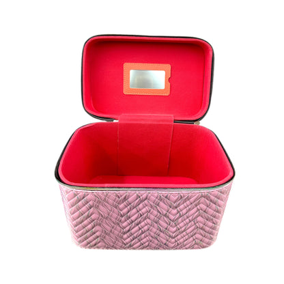 HALOGRAPHIC PINK 3PCS CARRY MAKEUP BOX