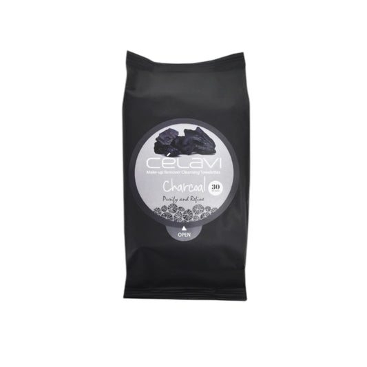 6PCS DISPLAY CELAVI CHARCOAL MAKE-UP REMOVER CLEANSING TOWELETTES MT010