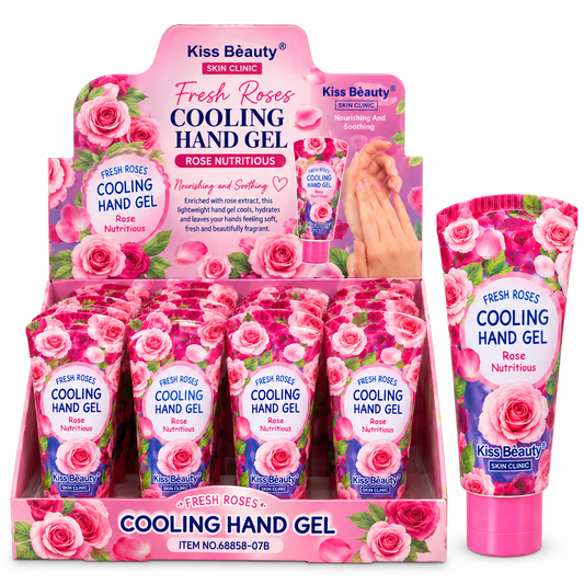 Gel hidratante de manos Kiss Beauty con aroma a rosa