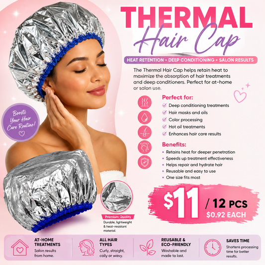 12PCS DISPLAY THERMAL FOIL HAIR CAP