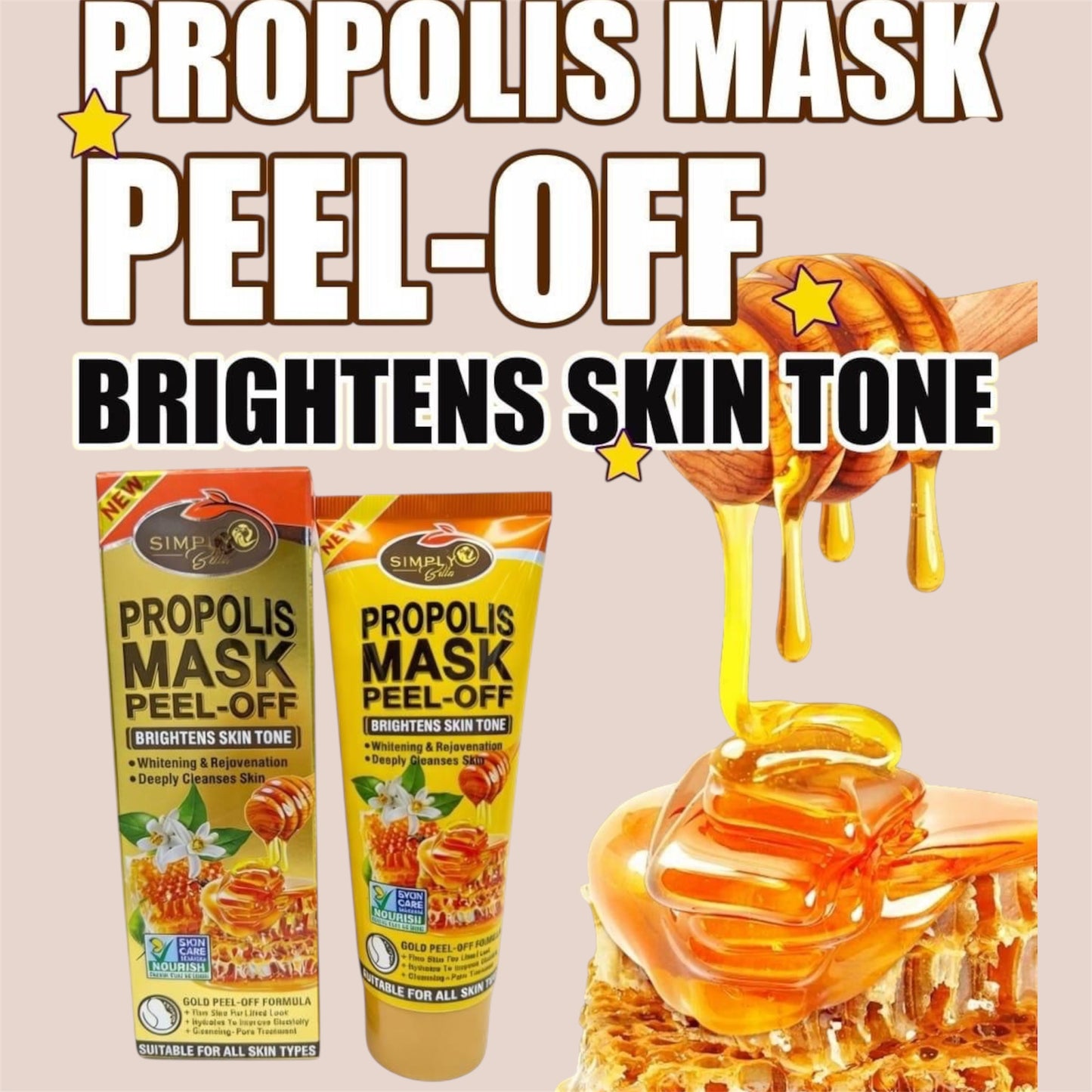 6PCS SIMPLY BELLA HONEY PROPOLIS MASK PEEL-OFF SIB1034