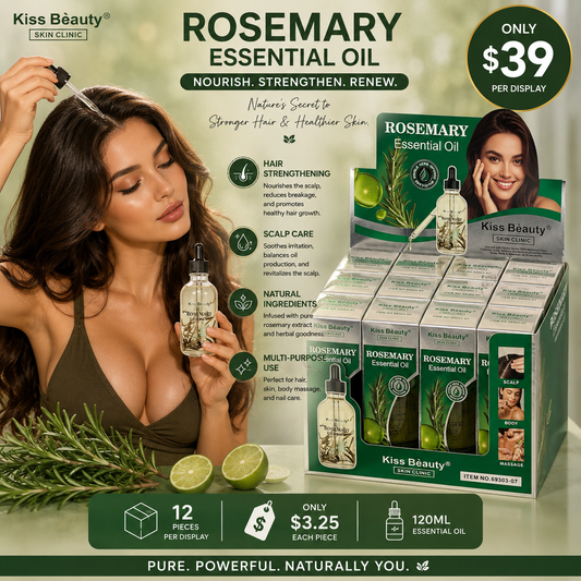 12PCS DISPLAY KISS BEAUTY ESSENTIAL OIL ROSEMARY 69303-07