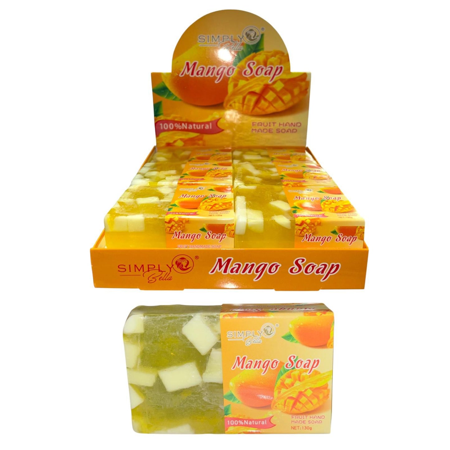 SIMPLY BELLA FRUIT HAND MANGO SOAP 12 PCS DISPLAY  #SIM041