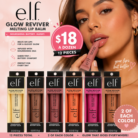 12PCS ELF GOLD REVIVER MELTING LIP BALM 2 COLOR EACH
