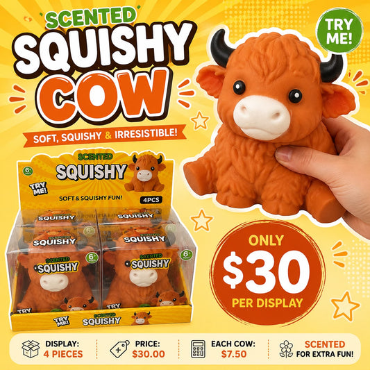4PCS DISPLAY SCENTED COW SQUISHY