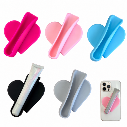 Paquete de soportes de silicona para brillo labial, colores variados, adhesivos para teléfono