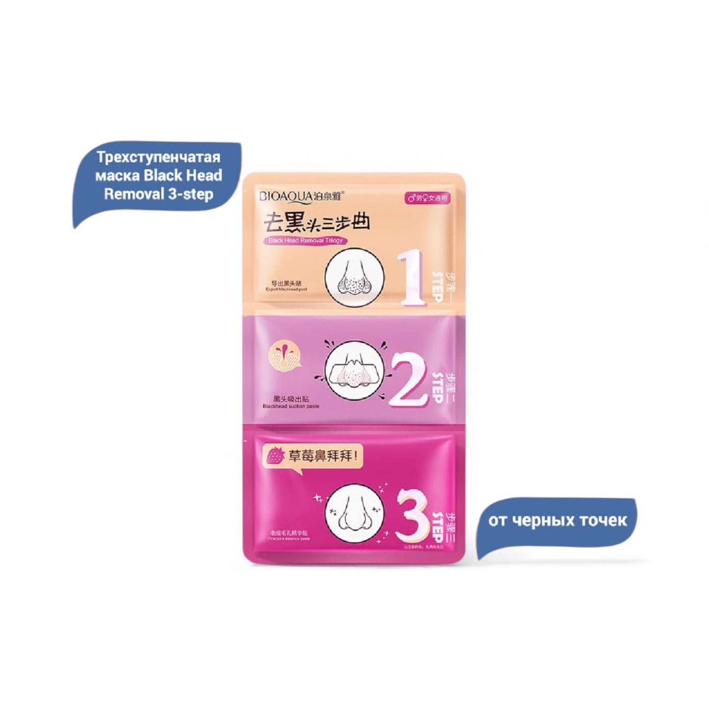 12PACK BIOAQUA 3 STEP NOSE PORE BQY06708