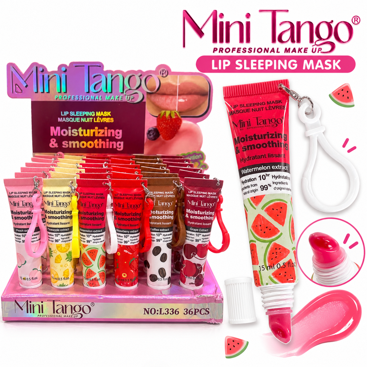 Mini Tango Moisturizing Fruit Lip Gloss + Keychain